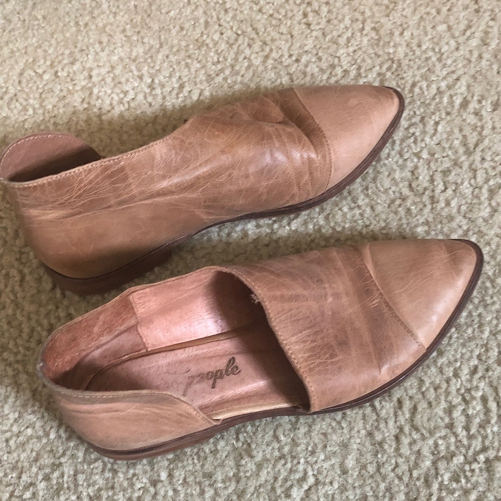 Free People Royal D’Orsay Leather Point Toe Flat Boots